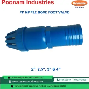 PP Nipple Bore Foot Valve